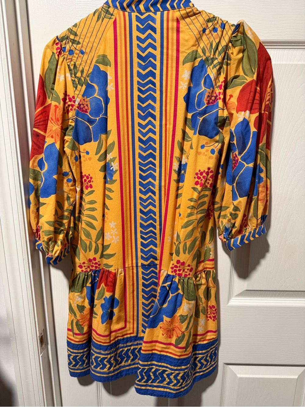 FARM Rio Yellow & Blue Printed Button-Up Blouse - Picture 3 of 3